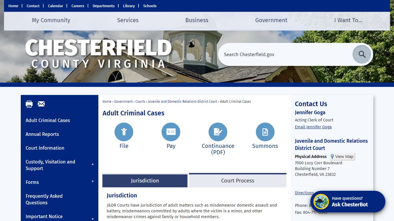 Adult Criminal Cases | Chesterfield County, VA